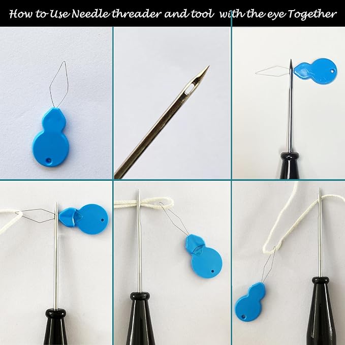 TYMKLMZG 10 PCS Candle Wick Inserting Tool for Molds Large-Eye Candle Wicking Needle Mold Punch Needle with Hook & Eye for Candle Making Colored Threader for Candle Wick of All Thicknesses