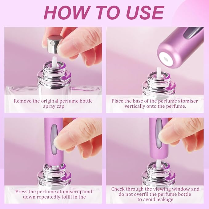 Travel Refillable Perfume Atomizer Bottles,5ml Mini Portable Spray Bottles for Travel Accessories,Multicolor Perfume Containers (12, 12 colors)