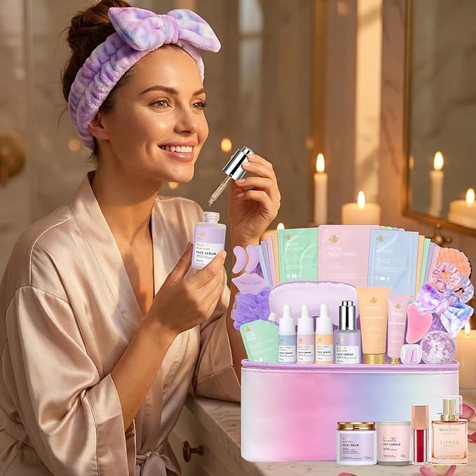 Gifts for Women, 36 Pcs Spa Gifts Basket Set for Women, Birthday Gifts, Hydrating Face Skin Care Gifts Set, Bath & Body Beauty Care Kit, Makeup Bag, Face Serum, Christmas, Anniversary, Wife, Mom