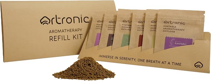 Aroma Diffuser-Compatible Scent Granule Starter Kit: Lavender, Eucalyptus, Frankincense,Vanilla, Rose, Oud,Refills for Orbby Incense Burner (6g)