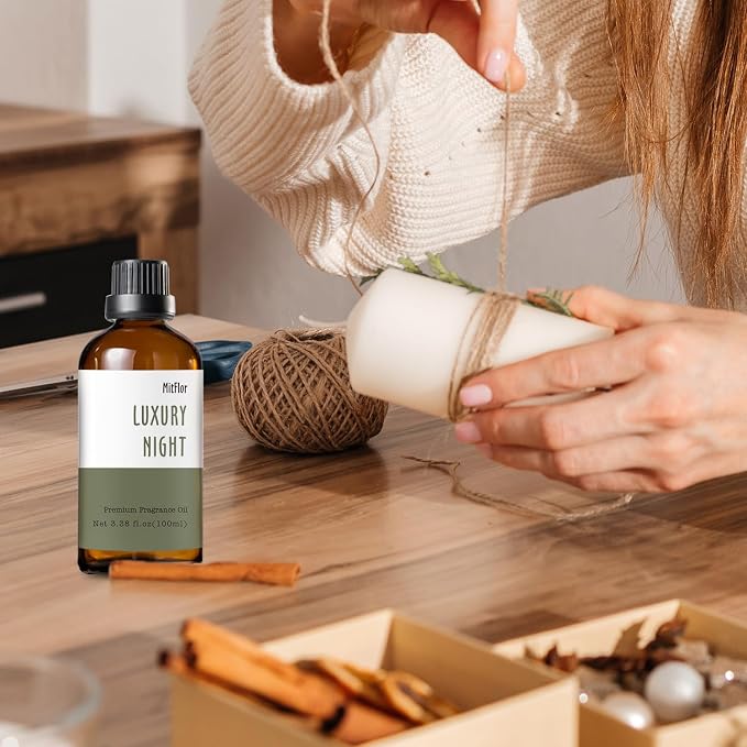 Luxury Night Fragrance Oil, MitFlor Hotel Diffuser Scent Essential Oils, 3.38 OZ/100ML, Inspired by Marriott Hotel, Large Size Premium Fragrance Oil for Soap & Candle Making