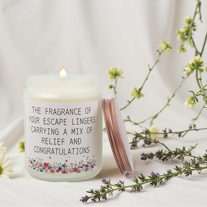 Lavender Escape Scented Candle, 8oz Jar, 50 Hour Burn time, Cotton Wick Relaxing Aromatherapy Gift for Women, Men, Graduates, New Moms & Stress Relief