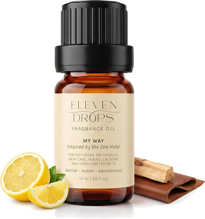 My Way Fragrance Oil | Leather, Lemon & Sandalwood Notes | Long Lasting Scent Reed Diffuser Oil for Home, Office, Hotel, Spa, Car & Linen Spray | Pet Friendly IFRA Compliant, 10 ml