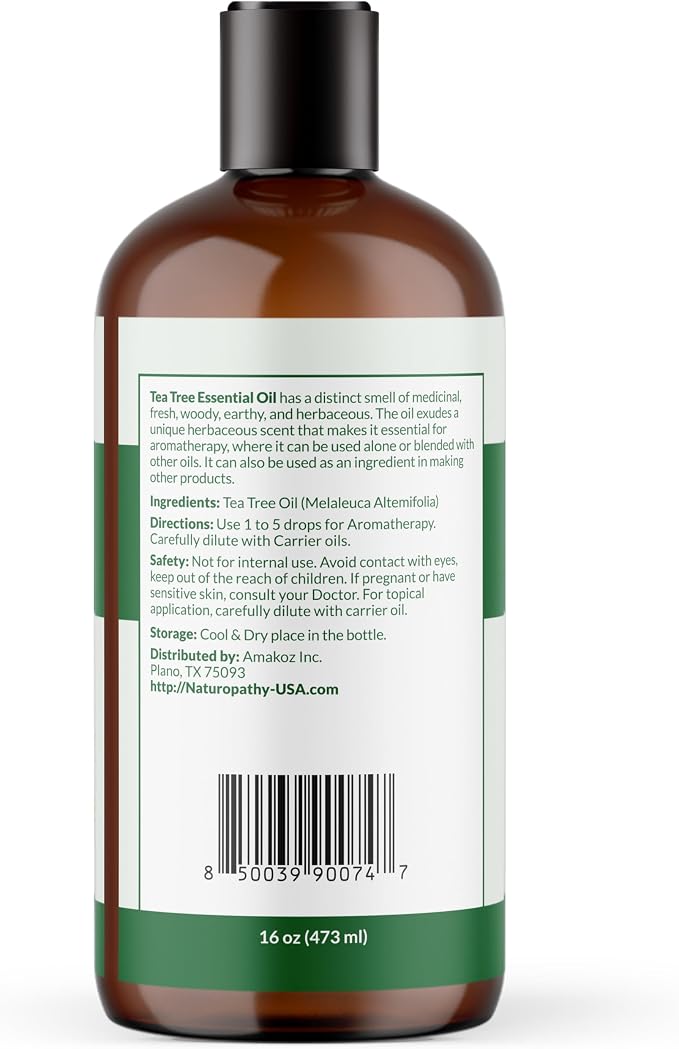 Naturopathy Tea Tree Essential Oil, Therapeutic Grade, Premium Quality Perfect for Aromatherapy (16 fl oz)