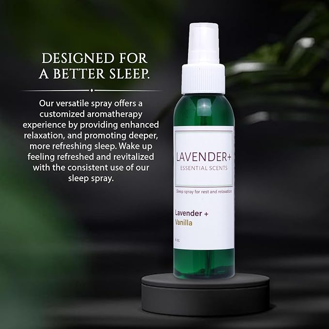 Lavender Sleep Spray for Pillows, Linens & Pajamas – Natural Calming Lavender & Vanilla Aromatherapy Mist with Amethyst & Reiki Energy. Deep Sleep + Bedtime Relaxation for Adults & Kids. 4 Ounce (2)