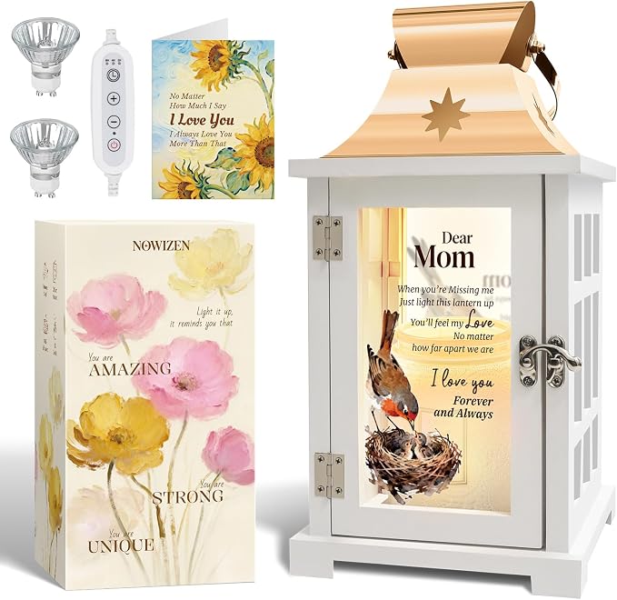 Gifts for Mom from Daughter - Unique Mother's Day Birthday Gifts for Mom from Daughter- Mother Daughter Gift Lantern Christmas - Flameless Candle Warmer Lamp with Timer