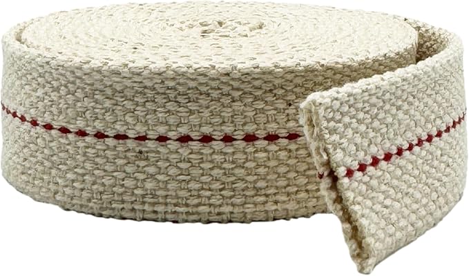 Light of Mine - 1" Inch Smokeless Flat Oil Lamp Wick, 6 Foot Roll, 100% Cotton Replacement Wick with Genuine Red Stitch for Kerosene Lanterns, Paraffin Oil Lamps & Hurricane Lanterns (1PK, 1" - 6')