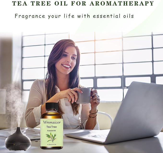 Tea Tree Oil 4 Fl Oz - Premium Tea Tree Essential Oil for Skin, toenail, Hair, DIY Soap, Aromatherapy, Massage 120 ml