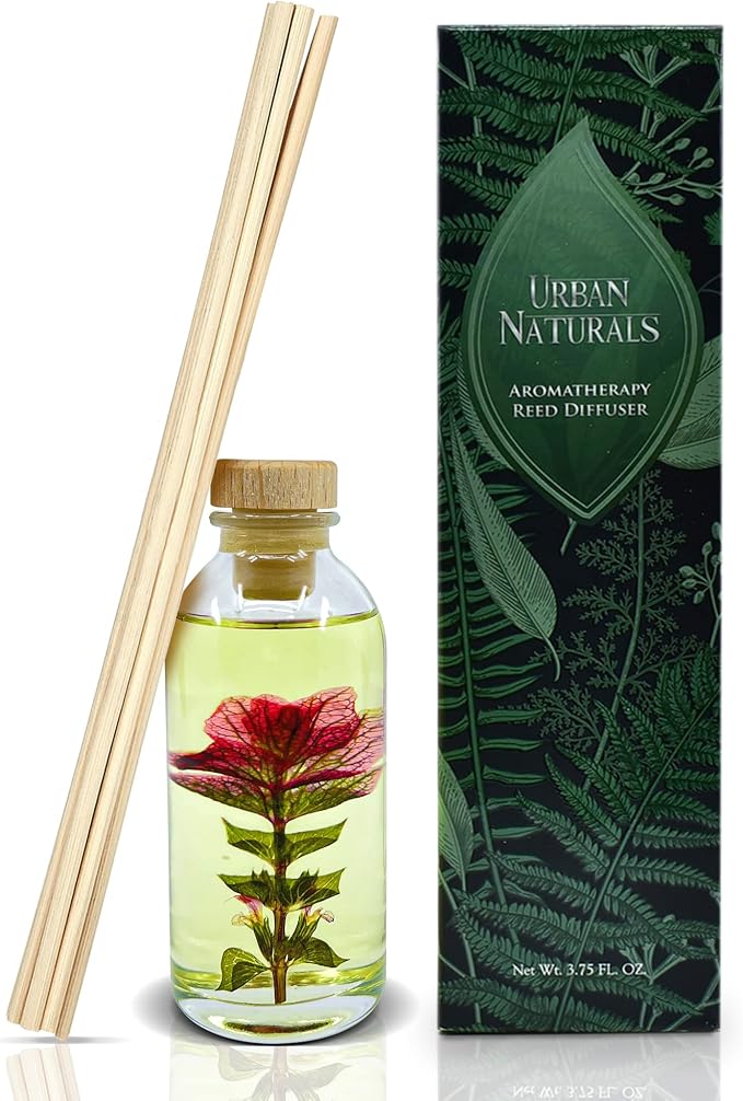 Urban Naturals Black Raspberry Vanilla Reed Diffuser Set | Made with Essential Oils & Real Botanicals | BlackBerry, Raspberry, Amber, Vanilla Orchid & Sandalwood | Made in the USA