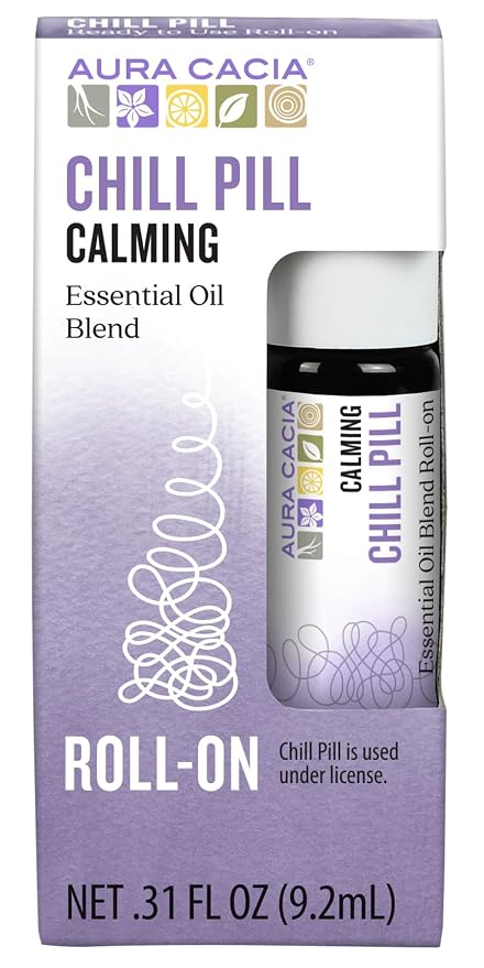 Aura Cacia Roll-On Essential Oil Blend, Chill Pill, 0.31 Ounce Bottle