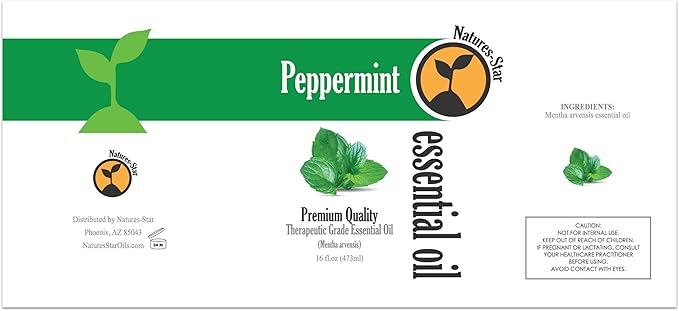 Natures-Star Peppermint Essential Oil 2-Pack (16oz Each, 32oz Total) – Therapeutic Grade – Candle Making – Peppermint Oil Bulk