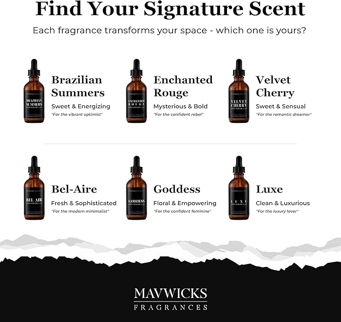 Mavwicks Diffuser Oil (Goddess) – 2oz Premium Essential Oil Blend for Aromatherapy Diffusers, Long-Lasting Luxury Home Fragrance for Living Room, Bedroom, Office, Bathroom & Hotel