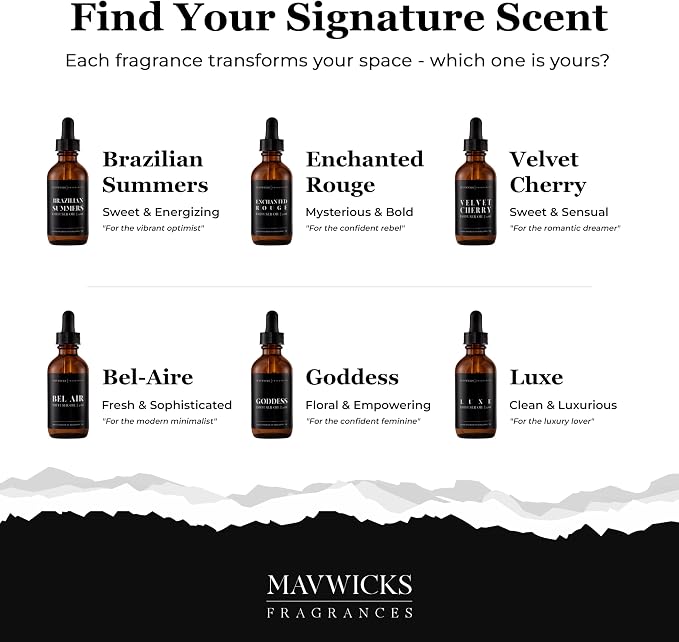 Mavwicks Fragrances Diffuser Oil (Luxe) – 2oz Premium Essential Oil Blend for Aromatherapy Diffusers, Long-Lasting Luxury Home Fragrance for Living Room, Bedroom, Office, Bathroom & Hotel