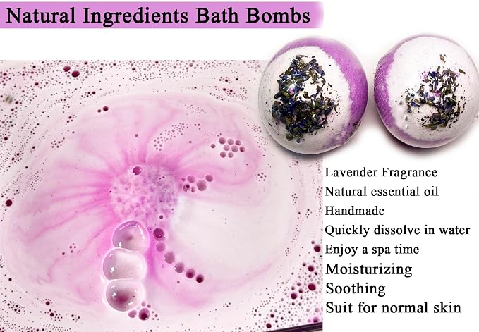 Bath Sets for Women Gift Spa Kit - Lavender Bath Bombs Soap Shower Steamer Positive Sunflower for Birthday Mother's Day, Sending Sunshine, Get Well Soon, Uplifting, Relaxing for Girls