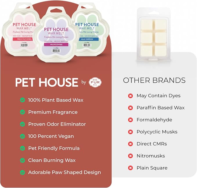 One Fur All Pet House Scented Wax Melts for Warmer - Long-Lasting Pet Friendly Plant Based Soy Wax Melts - Apple Cider Pack of 2