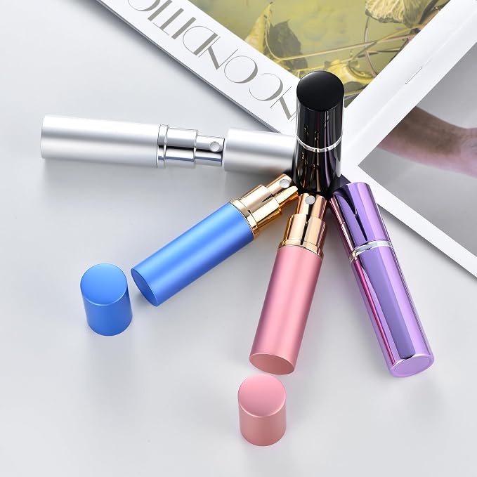 5 Pcs Travel Size Perfume Atomizer, 10ml/0.34oz Refill Bottle Mini Cologne Spray Bottle Refillable Perfume Bottle for Travel and Party with Tool