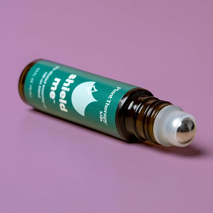 Plant Therapy Kids Shield Me Essential Oil Blend Pre-Diluted Roll On 10 mL (1/3 oz) 100% Pure, Gentle, Ready to use for Camping, Backyard & Travel