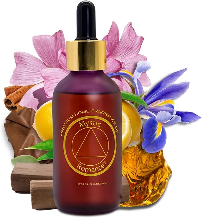 Mystic Romance Santal Premium Home Fragrance Oil - for Aroma Oil Diffusers and Burner Oil Lamps (120mL, Glass)