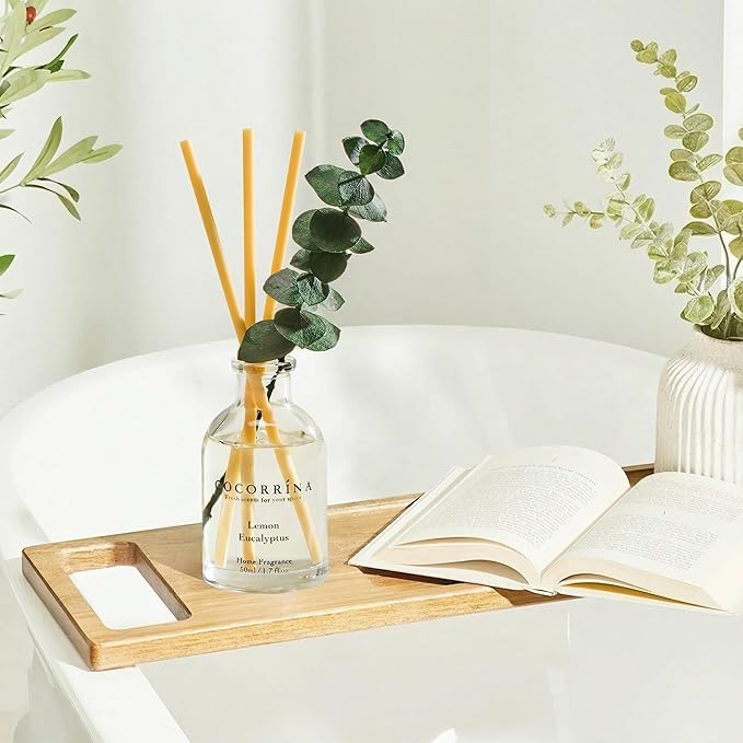 COCORRÍNA Eucalyptus Reed Diffuser Set of 3 - Lemon Eucalyptus, Jasmine & Mint, Ocean Breeze Scents, 1.7 fl oz Each, Total 5.1 oz, Scented Oil Diffusers for Home & Office