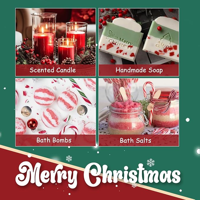 Christmas Essential Oils Gift Set, AVEOIRA Winter Fragrance Oil for Diffuser, Candle, Soap Making, Christmas Tree, Apple Cinnamon, Candy Cane, Gingerbread, Cranberry, Eggnog, Scented Oils, 6x10ml