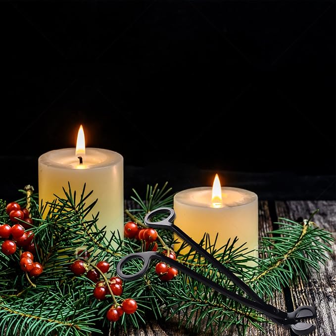 Candle Wick Trimmer Wick Clipper Wick Cutter Scissor Reaches Deep Into Candles Wick Prevent Soot Buildup Candle Accessories (Matte Black)