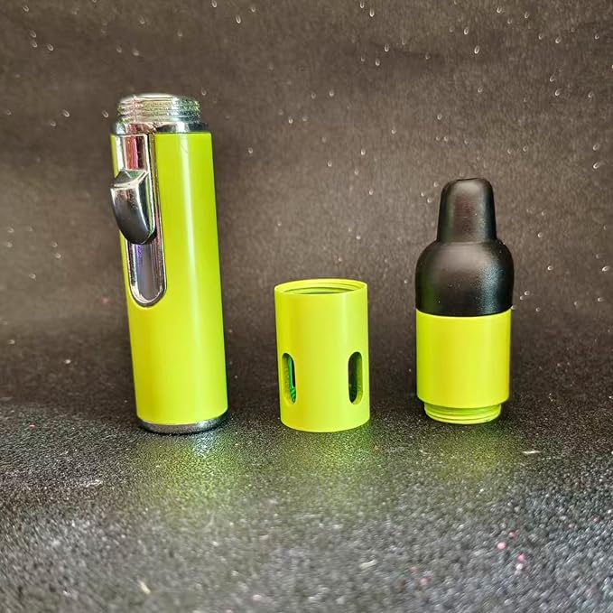 Torch Lighter,Handheld Multifunctional All-in-One Tube Built-in Detachable Windproof Lighter,Outdoor,Indoor,Camping,Candle,Birthday,Lemon Green(2PCS)