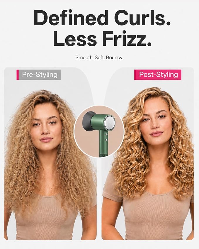 Tideway Hair Dryer Professional High-Speed Ionic Blow Dryer 110,000 RPM, Compact Hair Dryer with Magnetic Diffuser, Fast Drying with Brushless Motor Low Noise Smart Temperature Control-H11
