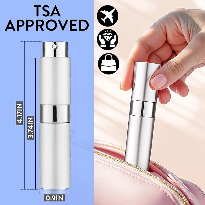 6 Pack 8ML Empty Atomizer Sprayer for Perfume Cologne Spray Bottle for Refill Portable Cologne Dispenser Mini Sprayer for Men Twist Tpye