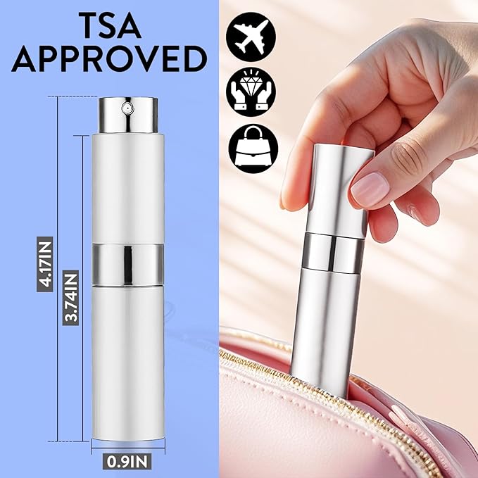 3 Pack 8ML Empty Cologne Travel Spray Bottle Perfume Atomizer for Refill Portable Cologne Dispenser Mini Sprayer for Women Twist Tpye
