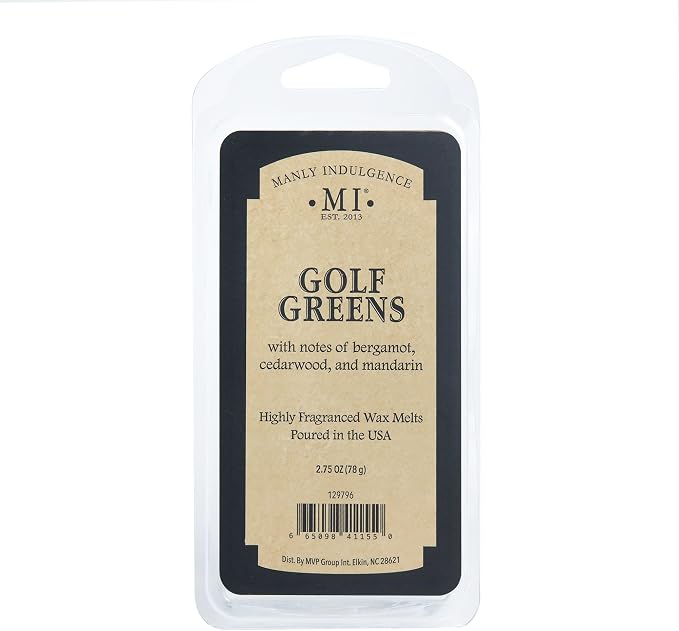 Manly Indulgence Golf Greens Scented Wax Melts, Wax Melt Warmer Cubes, Long Lasting Scented Wax Warmer Cubes, 4 Pack, 6 Cubes Each - Made in The USA