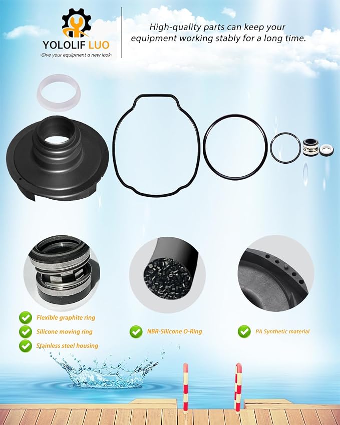 Pool Pump Parts (Includes Items: SPX3200B3 Pump Diffuser and SPXHKIT100 Pool Pump Seal Kit) Compatible with SP3200EE, SP3200X, SP3400, SP3600, VS 900 and VS 950 Pump Series