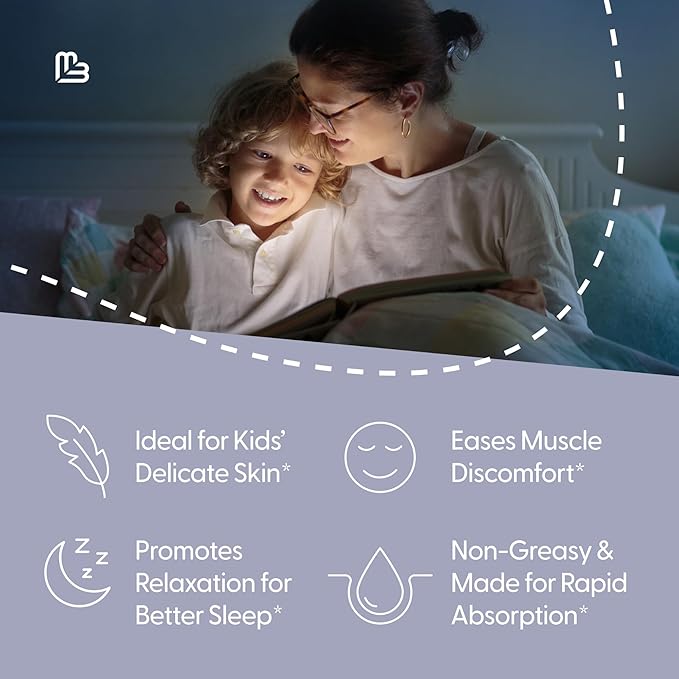 Lavender Magnesium Lotion for Kids & Magnesium Lotion for Babies with Chamomile | Soothes Tired Legs, Supports Restful Sleep, Moisturizes Sensitive Skin, 8 fl oz (237 mL) by M3