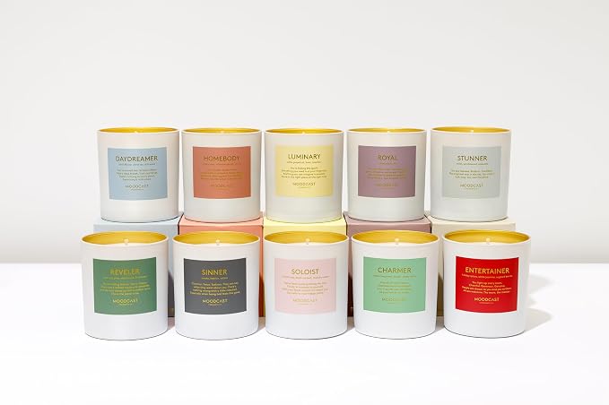 Moodcast Daydreamer Scented Candle - Aesthetic Candle for Home, Neroli Flower, Driftwood & White Tea, Clean Coco Wax Blend, Vegan, Paraben Free, 45-Hour Long Lasting Burn - 8oz