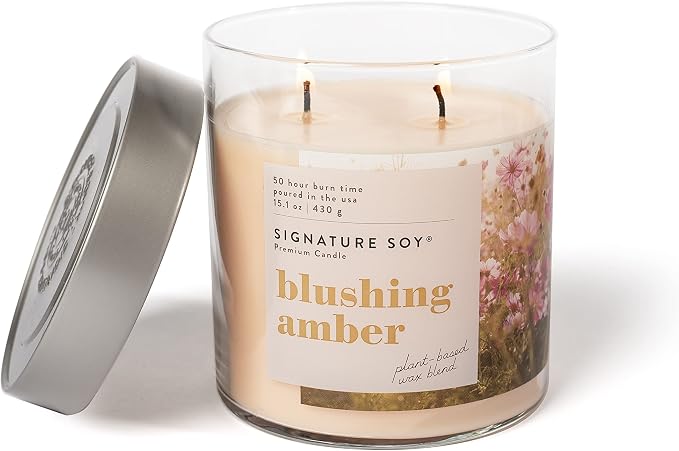 Signature Soy Lidded Blushing Amber Scented Candle