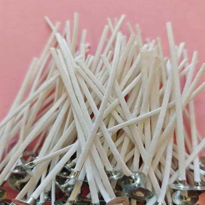 Candle Wicks for Candle Making, 200Pcs 6 Inch + 100Pcs 8 Inch Pre-Waxed Cotton Candle Wicks Kit with 300Pcs Wick Stickers, 20Pcs Candle Wick Holders & Clips, Candle Making Supplies for DIY Candles