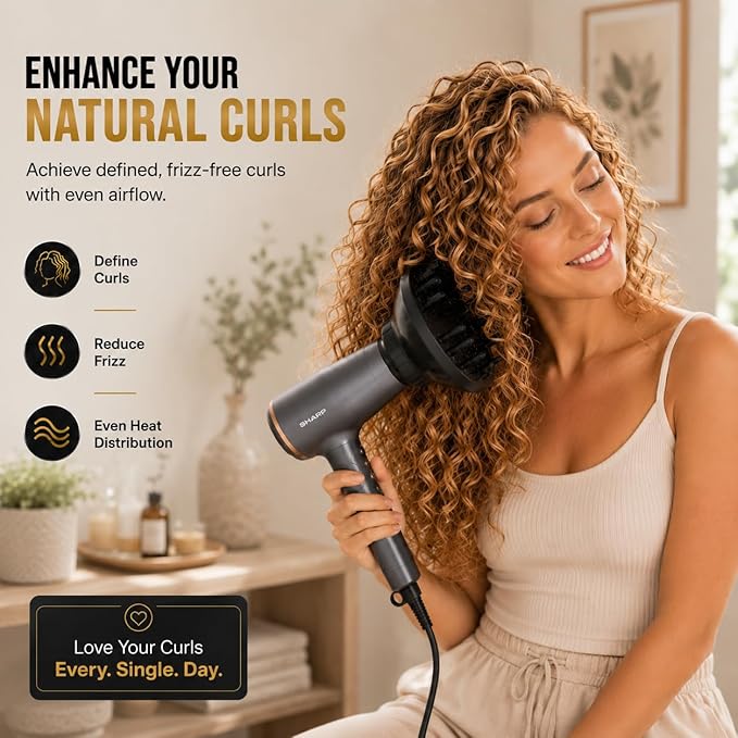 WPESI Diffuser Attachment for Hair Dryer,Hair Dryer Diffuser, Hair Diffuser Adaptable for Blow Dryers with D-1.4-Inch to 2.4-Inch for Curly or Wavy Hair,(Black)