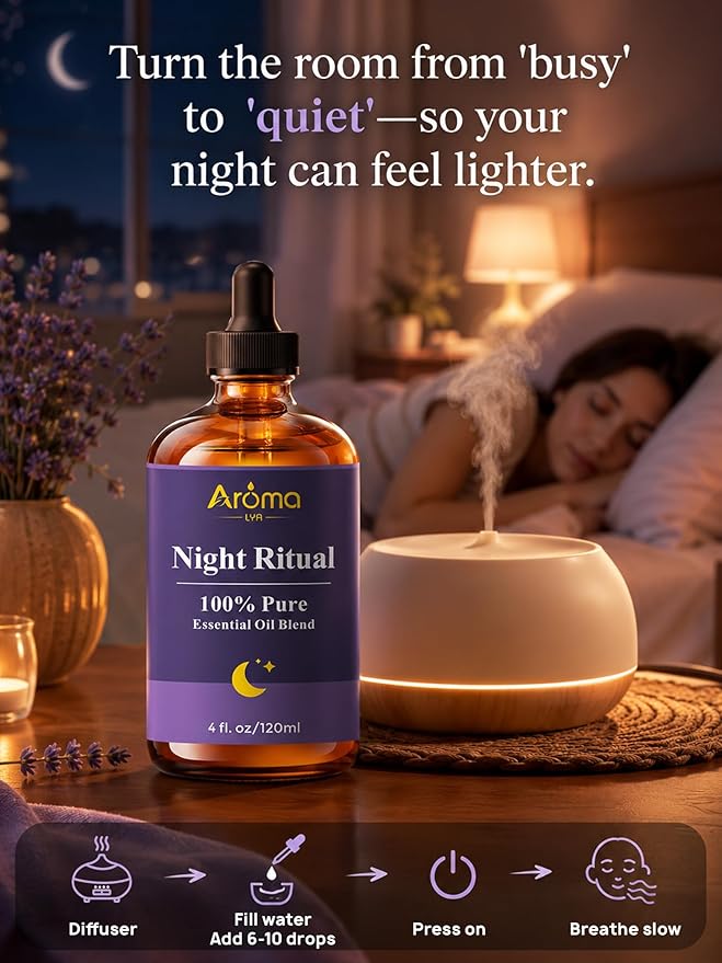 Night Ritual — A 100% Pure Essential Oil Blend Unwind-Ready Aroma for Your Nightly Routine, Essential Oils for Diffusers for Home