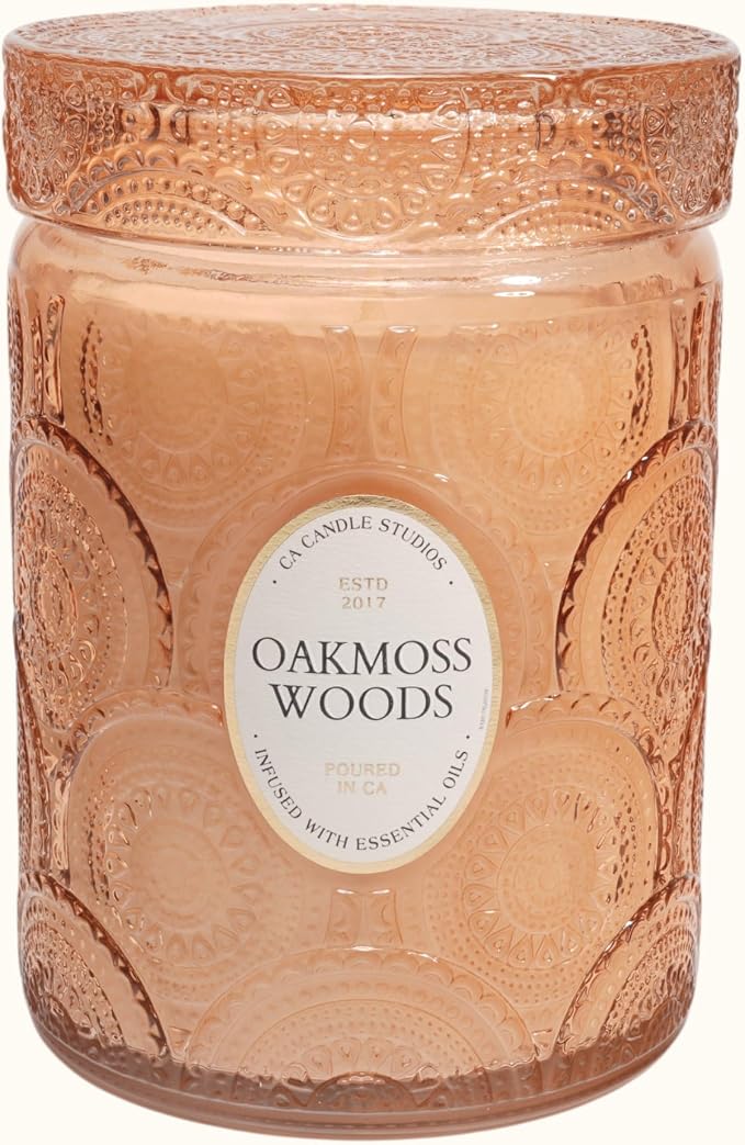 LEOBEN CO | Oakmoss Woods, Scented Candle | Heirloom Collection | 18oz | 80 Hour Burn Time | Made with Natural Vegan Soy Wax, Essential Oils, Fine Fragrance Oils and a 100% Cotton Wick