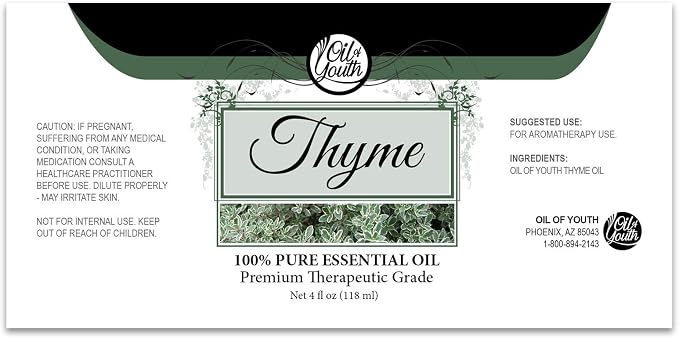 Oil of Youth 4 fl oz Therapeutic Grade Thyme Essential Oil