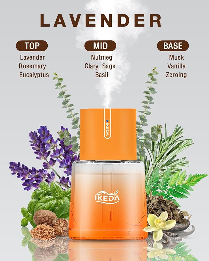 Smart Car Aroma Diffuser | 100ml Essential Oil Diffuser with Lavender Scent | 3-Mode Car Diffuser |Strong Scent Car Freshener | Car Air Fresheners for Men Women (Orange)