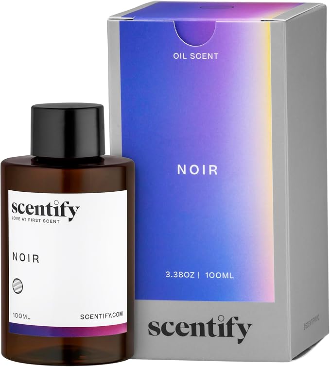 Scentify Noir Aroma Oil Refill Scent for Oil Diffusers – Bergamot, Lemon, Fig, Rose & Amber – Luxurious Relaxing Aromatherapy Diffuser Fragrance 100ml, 3.38 oz