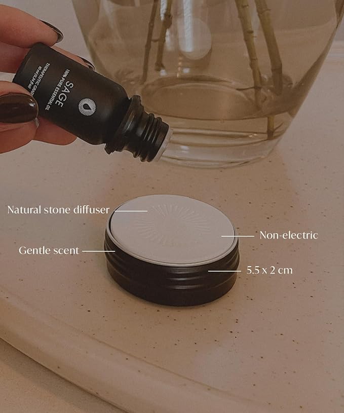 Bursera Essential Oil Diffusing Stone, Portable Non-Electric Essential Oil Diffuser, Tree Planted with Every Order, Natural Waterless Passive Diffuser for Essential Oils