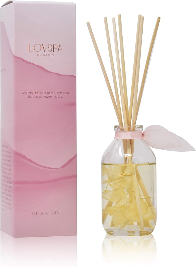 Soothe Tahitian Vanilla Bean Diffuser Set, Entryway Decor, Spa Scent | Warm vanilla, amber, and tonka bean profile, hotel fragrance, luxury home aroma, powder room, office shelf, guest bathroom