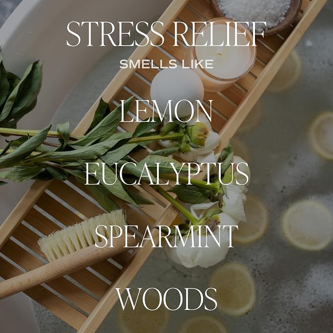 Sweet Water Decor Candles | Spa Scented Soy Wax Candle for Home | 11oz Jar Candle with Wood Lid, 50+ Hour Burn Time, Made in the USA (Stress Relief, White - 11 oz)