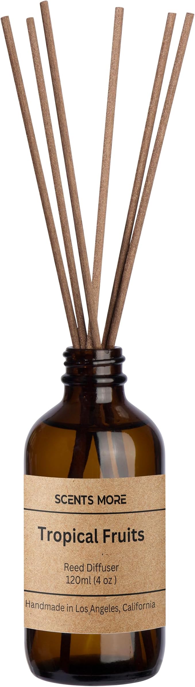 Reed Diffuser Set | Tropical Fruits Scented Reed Diffuser Sticks | 4oz Enhanced Scent Diffuser Fragrance Oil for Bedroom Bathroom Home Décor (Tropical Fruits, 4oz Reed Diffuser Set)