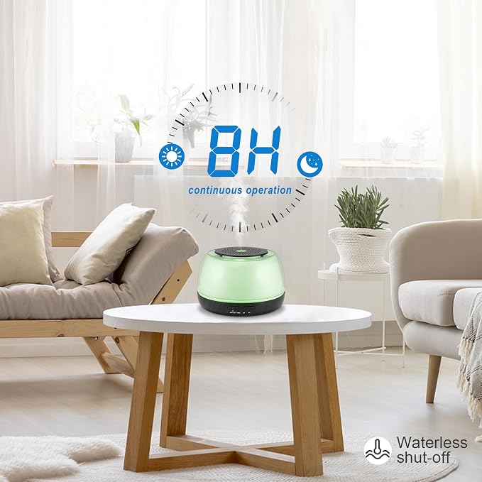 Marchred 300ML Essential Oil Diffuser - 8-Hour Aromatherapy with Remote Control, 7-Color LED Lights, 4 Timer Settings for Home