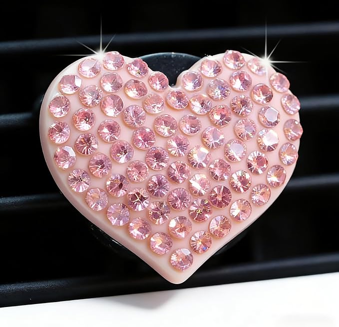 6 pcs Pink Heart Car Air Vent Clips Coquette Cute Girly Car Decor Accessories Interior Aesthetic Decorations Charm Stuff for Women Girl