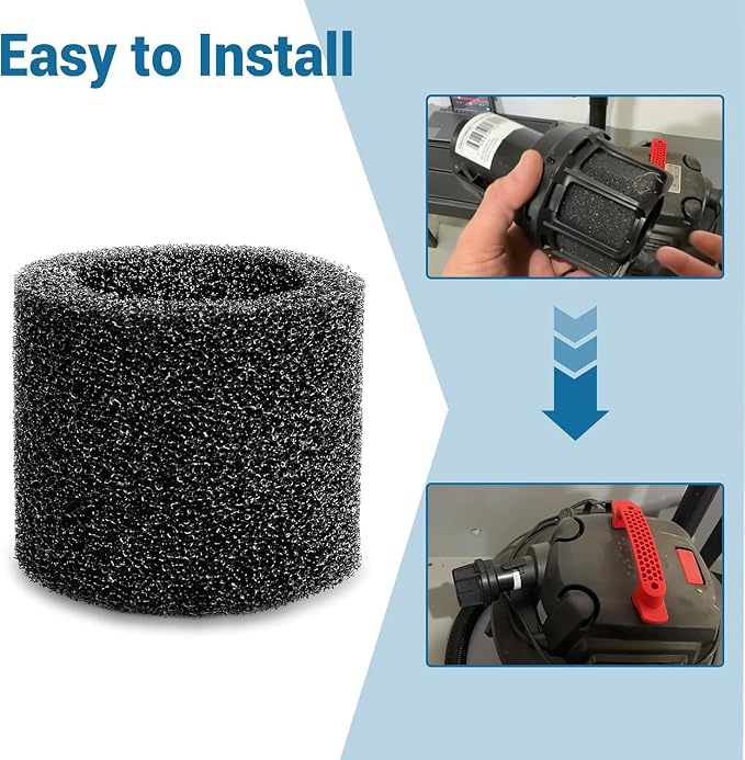 8 Pcs Muffler Diffuser Foam Replacement Parts, Compatible with Crafts man CMXZVBE38660 Muffler Diffuser Wet/Dry Vac, for Shop Vacs Attachment with 2-1/2 Inch Blowing Port