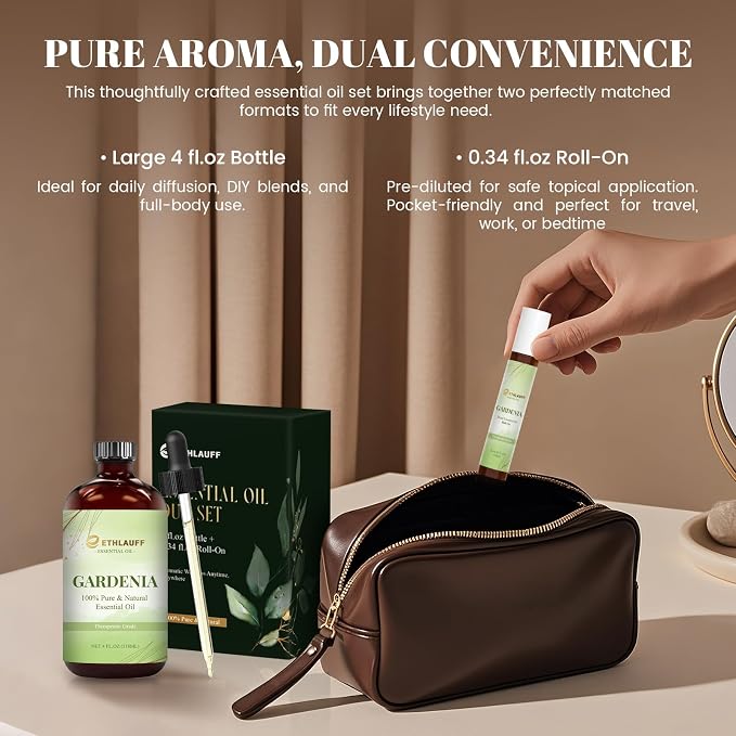 Gardenia Essential Oil — Gardenia Oils for Aromatherapy, Diffusers, Humidifiers, Home fragrances, DIY Skincare, Candle, Soap Making
