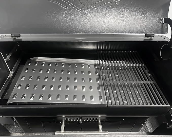 AJinTeby Drip Tray Heat Baffle Replacement for Camp Chef 24 Series Pellet Grills, PG24SG-4, SmokePro SG 24, STX 24, Heavy Duty Steel Drip Pan Fits Traeger Pro 20 22 575 Series